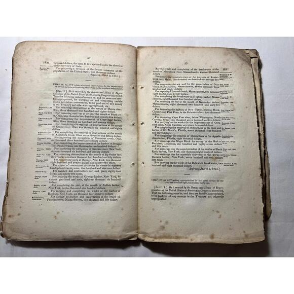 1831 Acts Congress Railroad Native American Treaty Patents Laws Andrew Jackson - Picture 3 of 8